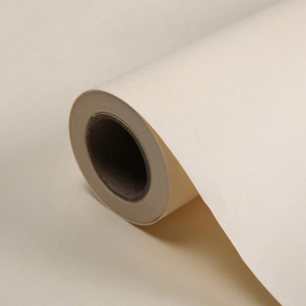 BBJ WRAPS Korean Style Waterproof Floral Wrapping Paper Single Color Bouquet Wrapping Paper Roll For Flowers, 22.8 Inch x 8 Yard, 1 Roll (Beige White)