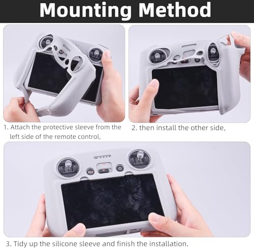 Image of M.G.R.J Silicone Protective Case Cover for DJI Neo Mini 4 Pro /DJI Air 3 RC 2 Remote Controller Anti-Slip Silicone Case (Grey)