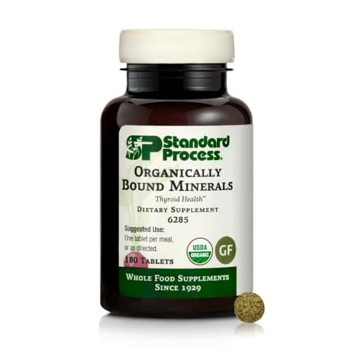 Standard Process Organically Bound Minerals - Whole Food Nervous System Supplements, Iodine Supplement and Thyroid Support with Alfalfa and Kelp - 180 Tablets