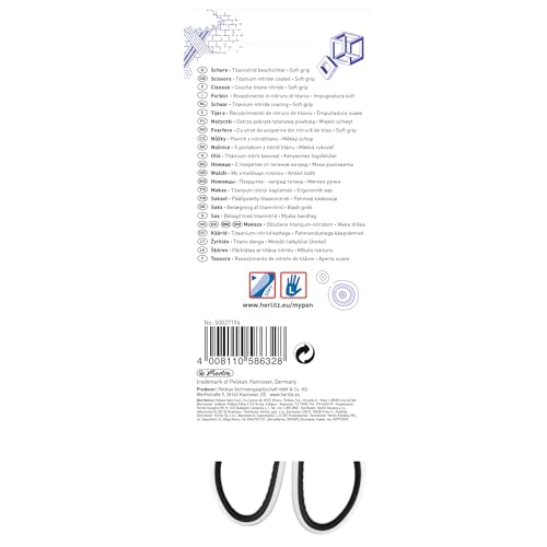Herlitz Schere für Linkshänder my.pen in Schwarz/Weiß