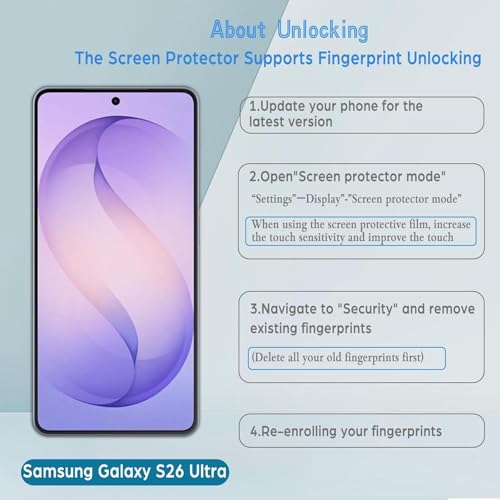 Image of FabeKeee Borderless Military-Grade Gorilla Tempered Glass for Samsung Galaxy S26 Plus (Transparent) Case Friendly Full Screen Coverage with Installation Kit, Pack of 2