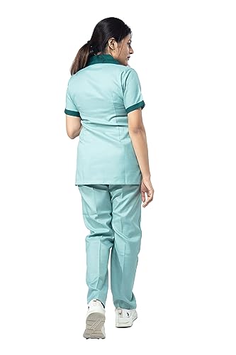 Image of UNIFORM CRAFT Female Nurse Uniform | Hospital Staff, clinics, Home Health, Nurse Uniforms for Women made of Polyester-Cotton (S, Green & Forest Green)