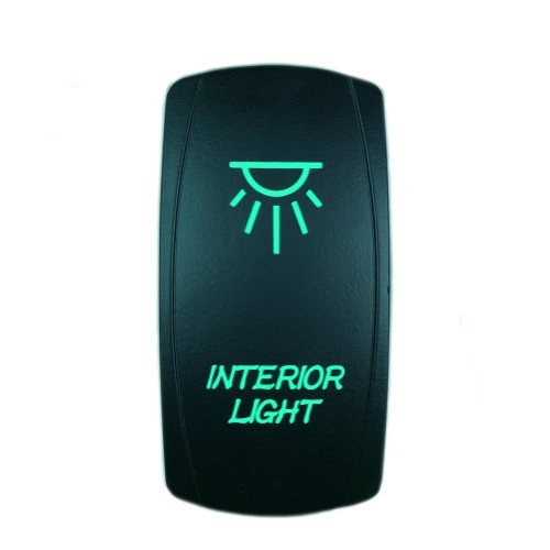STVMotorsports Laser Green Rocker Switch Interior Lights 20A 12V On/Off LED Light