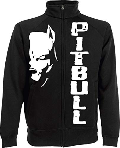 Generico Pitbull Plüschjacke, Fight, Dog Kickboxing von S bis XXL und 4 Farben erhältlich(XL, Schwarz)