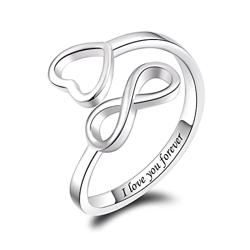 925 Sterling Silver Inspirational Jewelry Rings Adjustable Ring Personality Encouragement Gift for Teens Women