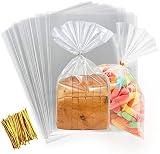 100pcs Petit Sac Transparent Bonbon Sac OPP 15x20cm Sac Plastique Transparent pour Biscuit, Bonbons, Bijoux, Chocolats, Sucette, Cadeau,Pain