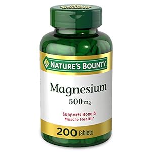 Magnesium-by-Natures-Bounty-500mg-Magnesium-Tablets-for-Bone-Muscle-Health-200-Tablets Nature's Bounty Magnesium, Bone and Muscle Health, Whole Body Support, Tablets, 500 Mg, 200 Ct