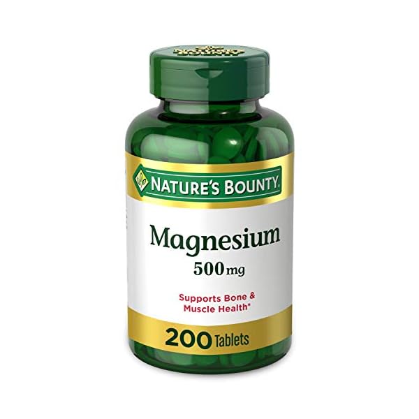 Magnesium-by-Natures-Bounty-500mg-Magnesium-Tablets-for-Bone-Muscle-Health-200-Tablets Nature's Bounty Magnesium, Bone and Muscle Health, Whole Body Support, Tablets, 500 Mg, 200 Ct