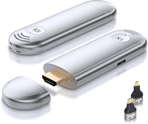 Image of TTQ Wireless HDMI Transmitter and Receiver, Wireless HDMI Extender 4K Supported, Plug and Play, 2.4G/5G, 100FT Range, Support Laptop PC TV Box Projector Camera DV, No Need Bluetooth WiFi