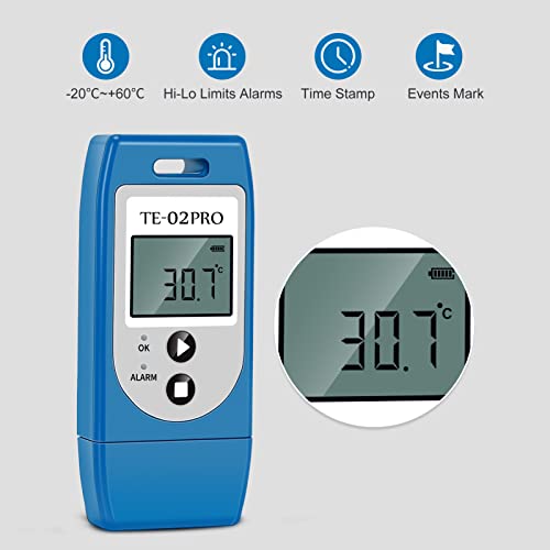 Temperature Data Logger, Multi-Use Usb Temperature Recorder With 32000 Readings, Pdf Reports, Alarms, Waterproof, 1-Year Battery Life, Calibration Certificates, Thermometer Logger For Cold Chain (5) #TOP4