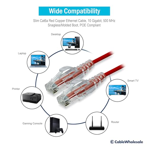 Cable HDMI de red Cat6a 20 pies Rojo miniatura 3