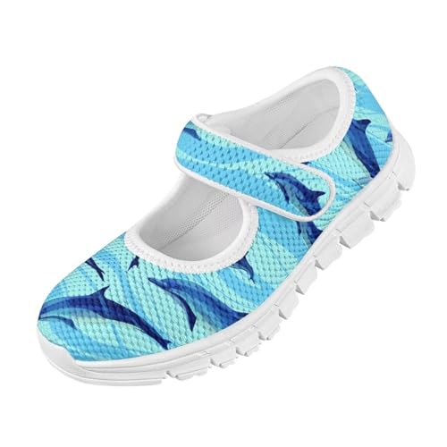 Girls Mary Jane Shoes School Uniform Shoes Round Toe Ballet Flats Breathable Mesh Slip-on Walking Sneakers