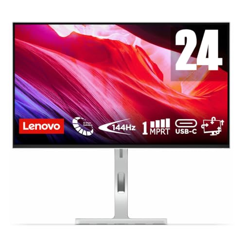 Lenovo L24D-4C | 24" (60.9cm) FHD IPS 144Hz Ultraslim Monitor | 1ms, 3Wx2 Speakers, 99% sRGB, 4X USB-A 3.2, USB-C Dock DP Support & 75W PD, HDMI 1.4| 