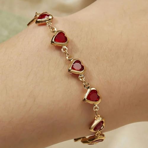 Heart Bracelet for Women Dainty Gold Heart Charm Bracelet Cute Love Heart Bracelet Christmas Bracelet Jewelry2