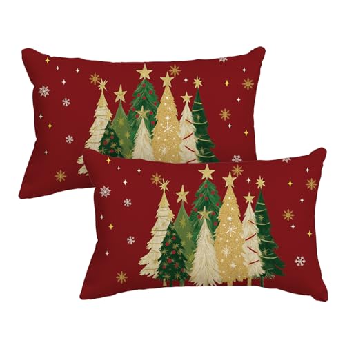 Artoid Mode Rot Stern Bäume Kiefern Frohe Weihnachten Kissenbezüge...