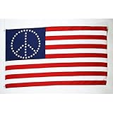 AZ FLAG - Usa Peace Flag - 3x5 Ft - 100D Polyester Us - American Banner with Two Metal Grommets - Fade Resistant - Vivid Colors - 3' x 5' Feet - 150x90 Cm