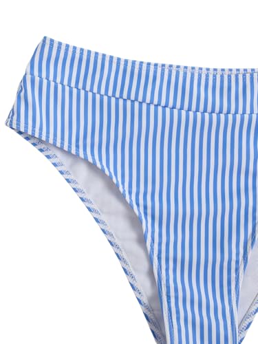 Verdusa Women's Striped High Waist Bikini Sets Swimsuit 2 Piece Bathing Suits4