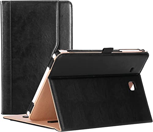 MOBISTAR® Samsung Galaxy Tab E 9.6 Case (SM-T560 / T561 / T565 / T567) Premium PU Leather Stand Folio Case Cover, for Galaxy Tab E 9.6 Inch Tablet 2015 Release -Black