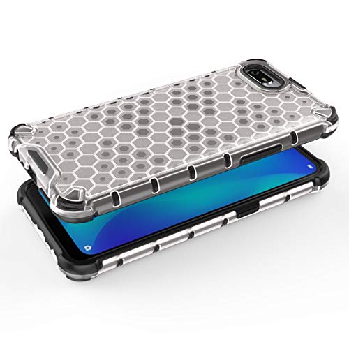 Image of Glasgow | for Realme C2 Honeycomb Pattern Back Case Cover for Realme C2 with 4 Bumper Corners and Military Grade Protection - Transparent