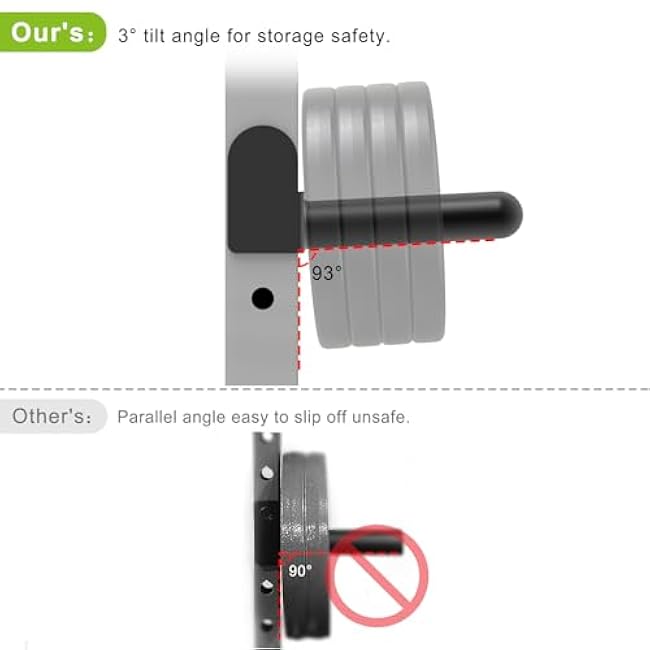 Kipika Weight Plate Holder for 2x2 and 3x3 Power Rack - Attachment for Storage - Fits Standard 1-inch or Olympic 2-inch Plates - Set of 2