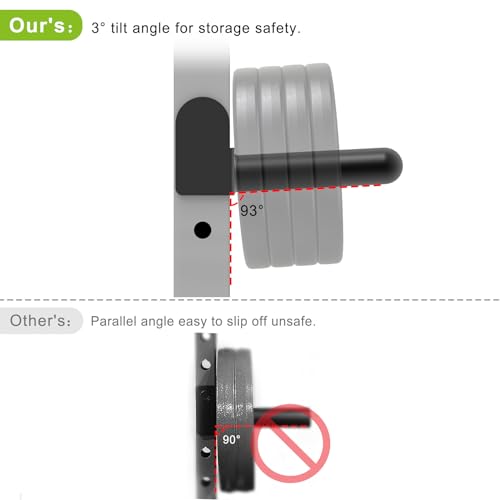 Image of Kipika Weight Plate Holder for 2x2 and 3x3 Power Rack - Attachment for Storage - Fits Standard 1-inch or Olympic 2-inch Plates - Set of 2