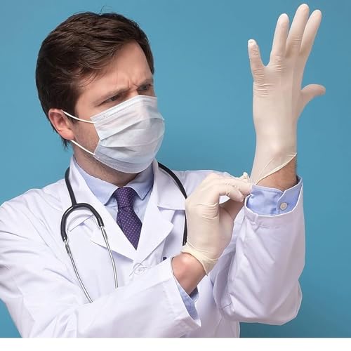 Image of QUAKER Latex Medical Examination Hand Gloves, White, Medium, 100 Piece (Medium)