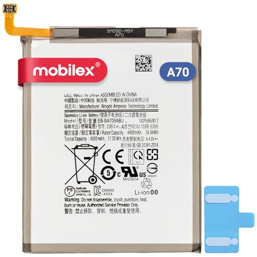 MOBILEX® Batería Interna para Samsung Galaxy A70 (A705 / 2019) (EB-BA705ABU) Repuesto | 4500mAh - OEM | Capacidad Original