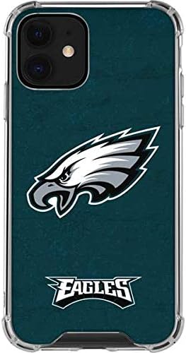Skinit Clear Phone Case Compatible with iPhone 12 Mini - Officially Licensed NFL Philadelphia Eagles Distressed Design