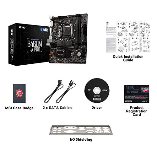 MSI B460MA PRO ProSeries Motherboard (mATX, 10th Gen Intel Core, LGA