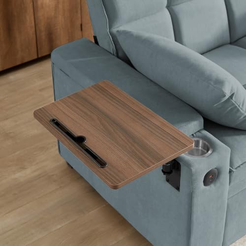 Image of KCGKCG 65 inch Pull-Out Sleeper Sofa Bed, Adjustable Backrest, Light Blue