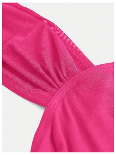 OYOANGLE Girl's Square Neck Ruched Crop Tank Top Slim Fitted Wide Strap Sleeveless Tops3