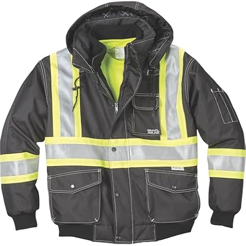 Gravel Gear Men's Class 1 High Visibility 3-in-1 Bomber Jacket with Reflective Material - Lime, 2XL Cover