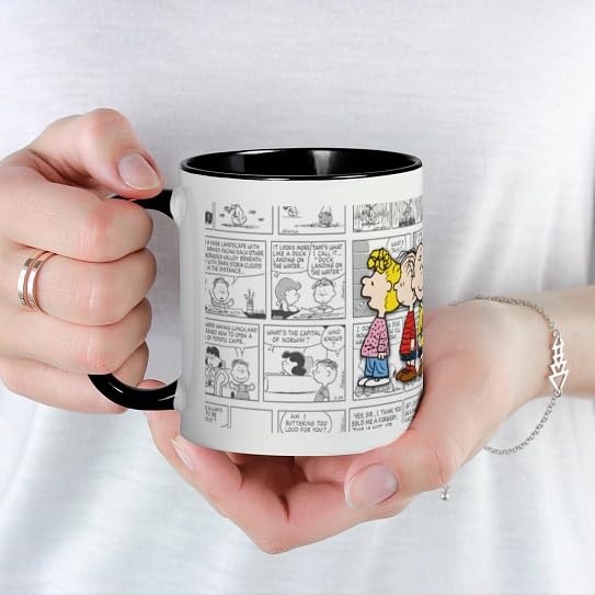 Taza de cerámica blanca 11 oz The Peanuts Gang miniatura 4