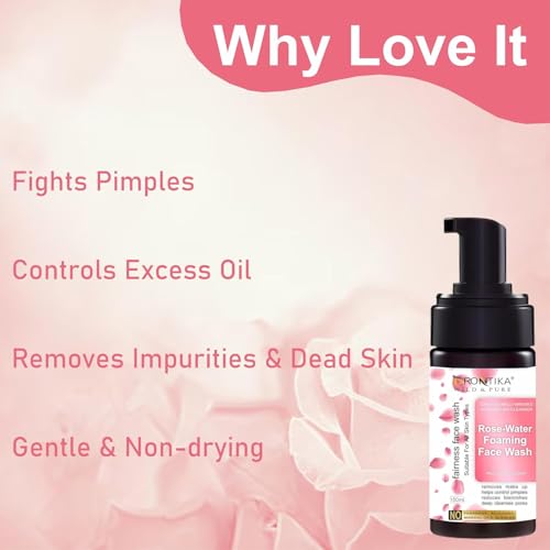 Image of Drontika Wild & Pure Ayurvedic Rose Foaming Face Cleanser with the Pure Essential Oils of Rose Water 150ml. (Rose Water)