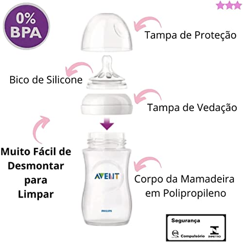 Mamadeiras Pétala 125ml + 260ml transparente 301/06