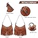 Sunwel Fashion Small Western Fringe Underarm Purse Mini Hipppie Shoulder Bag with Tassel for Women
