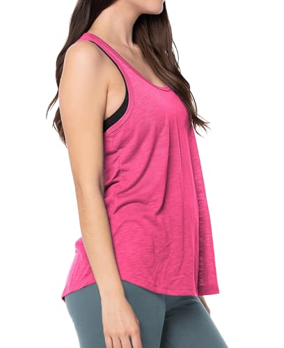Image of Sexy Basics Women's Everyday Flowy Burnout Slub Racer Back Tanks | Active Workout Tops | Multi Packs & Colors
