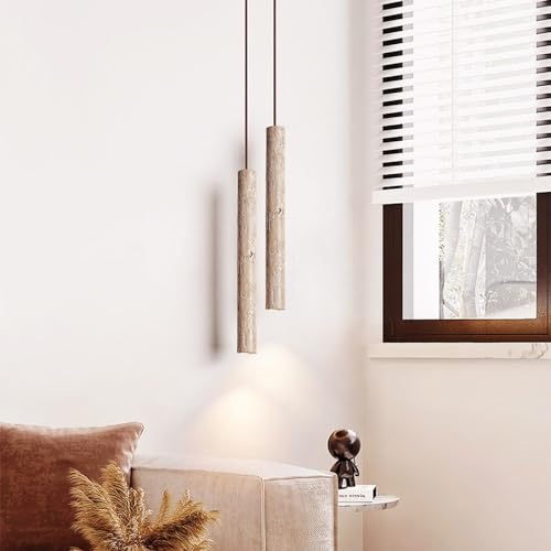 Lámpara de escalera rústica para iluminar techos altos con mármol 5