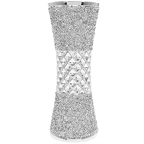 RP Home Vase décoratif scintillant Argenté 25 cm