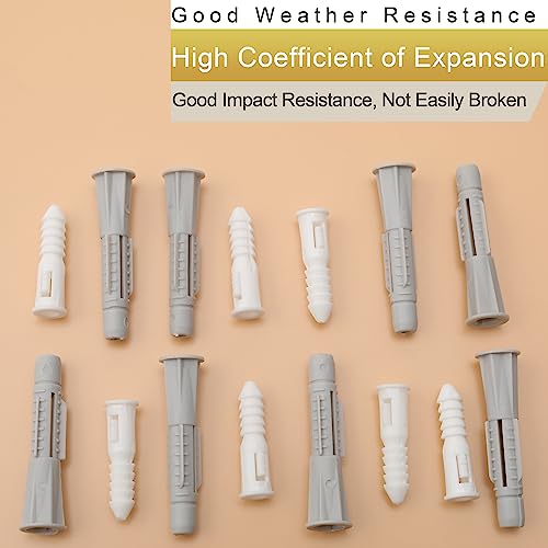 High-Hardness-Wood-Screws-Assortment-Kit-and-Plastic-Wall-Anchors-203-pcs-12-to-1-12-Phillips-Drive-Flat-Head-Screws-30-pcs-M6-Drywall-Anchors