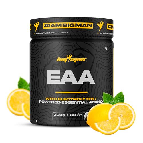 BigMan | EAA + Electrolytes (Limon) 300Gr | Amonoacidos Essenciales | Recuperación Muscular | Deportes Resistencia | Fuerza | Isotonico