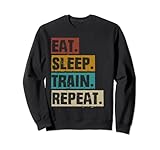 Photo Gallery eat sleep train repeat - vintage bodybuilder allenamento divertente felpa Photo Gallery eat sleep train repeat - vintage bodybuilder allenamento divertente felpa