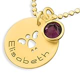  Kinderkette gold Namen Schmuck Gravur Geburtsstein ❤️ Namenskette Schutzengel ❤️ Engelschmuck zur Taufe Kommunion Ketten Name personalisiert  HANDMADE IN GERMANY