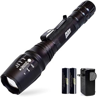 PFSN 6000 k High Lumen Tactical LED Flashlight 5 Modes Rechargeable Flash Light