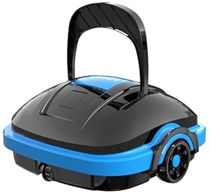 WYBOT Poolroboter Akku Kabellos Poolsauger Roboter mit Dual-Antriebsmotoren, Automatisches Parken Poolroboter Akku Robotersauger für Flachem Boden Aufstellpools bis 50 m² Saugroboter Schwarz