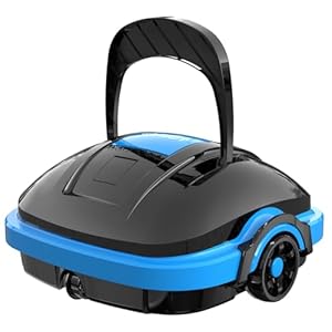 WYBOT Poolroboter Akku Kabellos Poolsauger Roboter mit Dual-Antriebsmotoren, Automatisches Parken Poolroboter Akku Robotersauger für Flachem Boden Aufstellpools bis 50 m² Saugroboter Schwarz