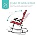 Best Choice Products Foldable Zero Gravity Rocking Patio Recliner Chair, Orange