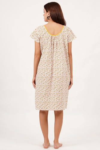 Image of Breezly Woman's Long Short Calf Length Pure Cotton Nighty