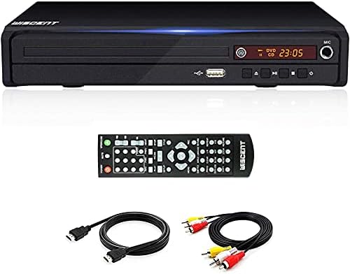 DVD Player for TV, DVD Player with HDMI & AV Output (HDMI & AV Cable Included), All-Region Free, USB/MIC Input,Coaxial Digital Out,DVD/CD/MP3 Disc Player,PAL/NTSC,CD Players for Home(WST-977)
