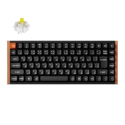 【国内正規品】Keychron K2 Maxスペシャルエディション QMK ワイヤレス カスタム・メカニカルキーボード 、75%レイアウト、2.4GHz・Bluetooth無線・有線/QMKプログラム/White LEDライト/Silent K Pro静音スイッチ/ホットスワップ/ウッド+アルミフレーム/Mac Win (JISレイアウト, Keychron Silent K Proバナナ軸)